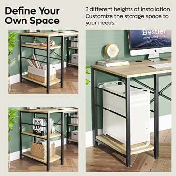 Bestier L Shaped Desk with Flexible Storage and Style