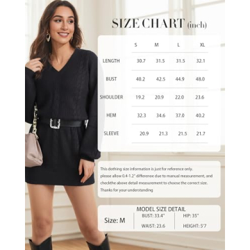 VAFOLY Women’s Trendy Casual V Neck Knit Dress for 2024