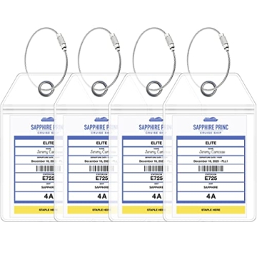 Waterproof Princess Cruise Luggage Tag Holders 4 Pack
