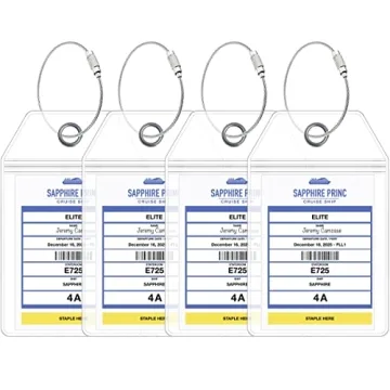 Premium Waterproof Princess Cruise Luggage Tag Holders - 4 Pack