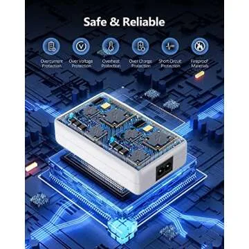 USB Charging Station, Ziwodiv 8-Ports USB Charger Station, 60W/12A Multi Port USB C Hub Charger with LCD Display for Multiple Devices, Compact Desktop Charging for iPhone iPad Samsung Android Tablet