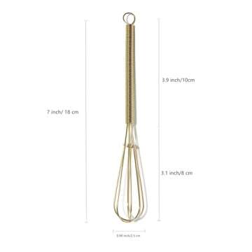 Mini Whisks 7 inch 4Pcs Stainless Whisk, Hand Egg Mixer for Flour Cake Egg, Kitchen Cooking Baking U...