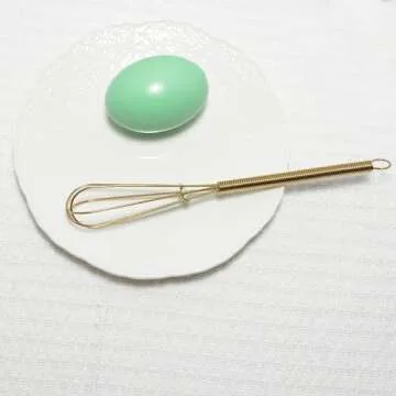 Mini Whisks 7 inch 4Pcs Stainless Whisk, Hand Egg Mixer for Flour Cake Egg, Kitchen Cooking Baking Use Whisk （Gold）