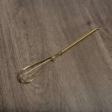 Mini Whisks 7 inch 4Pcs Stainless Whisk, Hand Egg Mixer for Flour Cake Egg, Kitchen Cooking Baking Use Whisk （Gold）