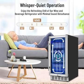 ORYMUSE 15'' Beverage Refrigerator - Stylish Cooling Solution