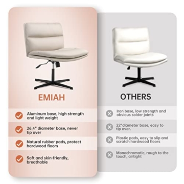 EMIAH Armless Office Chair Ergonomic Adjustable Comfort