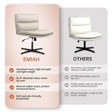 EMIAH Armless Office Chair Ergonomic Adjustable Comfort