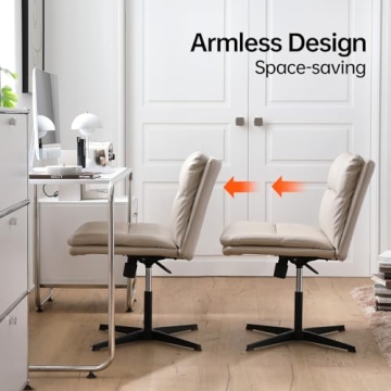 EMIAH Armless Office Chair Ergonomic Adjustable Comfort