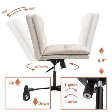 EMIAH Armless Office Chair Ergonomic Adjustable Comfort