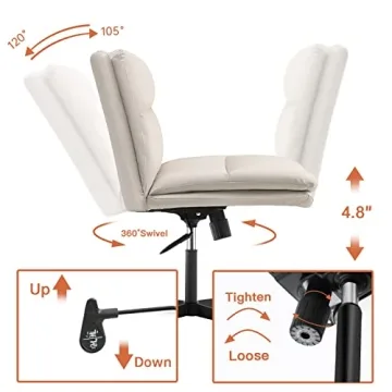 EMIAH Armless Office Chair Ergonomic Adjustable Comfort