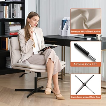 EMIAH Armless Office Chair Ergonomic Adjustable Comfort