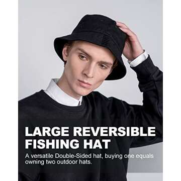 Zylioo X-Large Double Side Bucket Hat for Outdoor Fun