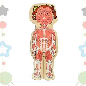 Kidzlane African American Boy Wooden My Body Puzzle for Toddlers and Kids - 29 Piece Girls Anatomy Puzzle Kid Play Set - Layered Wooden Anatomy Puzzle - Preschool Game, Montessori Skeleton Toy