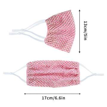 RUNHOOD Rhinestone Face Masks: Stylish & Adjustable for All Ages
