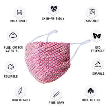 RUNHOOD Rhinestone Face Masks: Stylish & Adjustable for All Ages