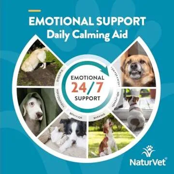 NaturVet Emotional Support Daily Calming Aid Dog Supplement - Helps Promote 24/7 Normal, Calm Behavior - for Dog Stress, Nervousness, Separation, Unwanted Behavior - 120ct Soft Chews