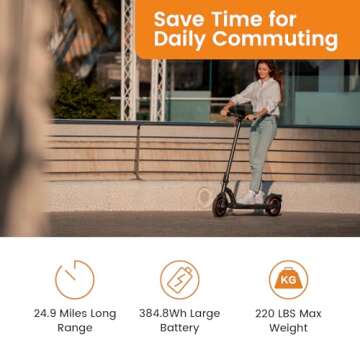 NAVEE Electric Scooter N40, 700W Max Power, 10" Pneumatic Tires, 25-30 Miles Range & 19 MPH Speed, Dual Brake System, IPX4 Waterproof, Commuter E-Scooter for Adults 220lbs