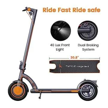 NAVEE Electric Scooter N40, 700W Max Power, 10" Pneumatic Tires, 25-30 Miles Range & 19 MPH Speed, Dual Brake System, IPX4 Waterproof, Commuter E-Scooter for Adults 220lbs
