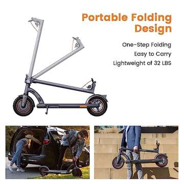 NAVEE Electric Scooter N40, 700W Max Power, 10" Pneumatic Tires, 25-30 Miles Range & 19 MPH Speed, Dual Brake System, IPX4 Waterproof, Commuter E-Scooter for Adults 220lbs