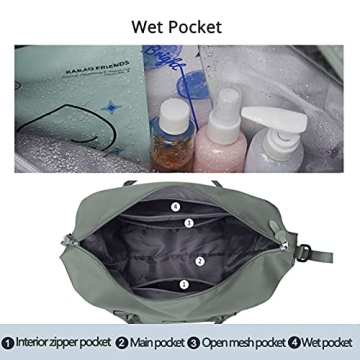 Stylish Waterproof Travel Duffel Bag with Wet Pocket