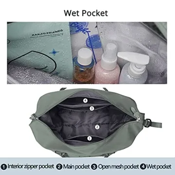 Stylish Waterproof Travel Duffel Bag with Wet Pocket