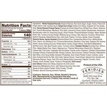 FERIDIES Honey Cheddar 5 O'Clock Crunch Gourmet Sweet and Spicy Snack Mix, 6oz Tin