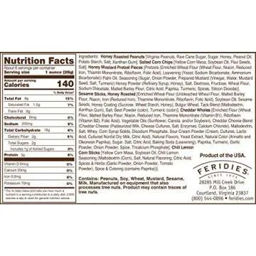 FERIDIES Honey Cheddar 5 O'Clock Crunch Gourmet Sweet and Spicy Snack Mix, 6oz Tin