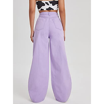 Stylish MakeMeChic Women's High Waist Wide Leg Jeans