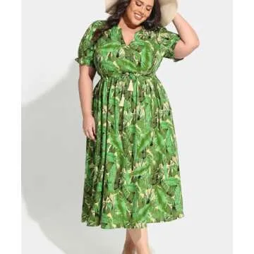 RITERA Plus Size Midi Dress for Women Stylish Comfort