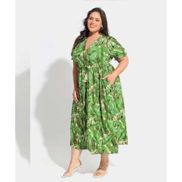 RITERA Plus Size Midi Dress for Women Stylish Comfort
