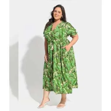 RITERA Plus Size Midi Dress for Women Stylish Comfort