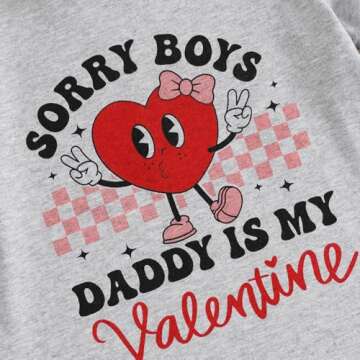 Baby Boy Girl Valentines Day Outfit Letters Heart Graphic Tee Shirts Tops Toddler Boy Valentines Day Shirt