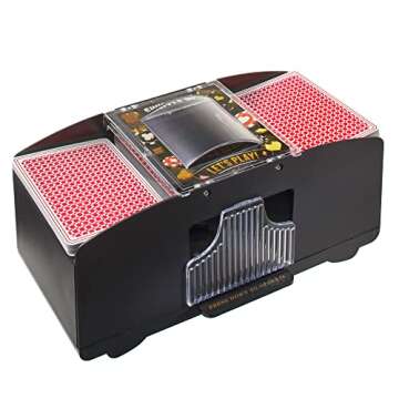 Cool Chimpanzee Automatic 2-Deck Card Shuffler, Home Poker Games, Blackjack, Rummy, War, Texas Hold 'Em, PLO, Omaha, Stud and More