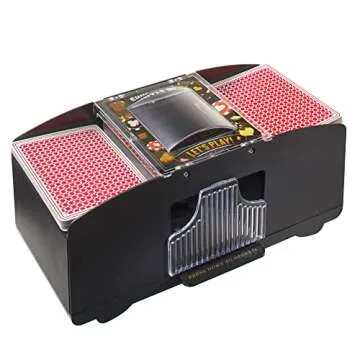 Cool Chimpanzee Automatic 2-Deck Card Shuffler, Home Poker Games, Blackjack, Rummy, War, Texas Hold 'Em, PLO, Omaha, Stud and More