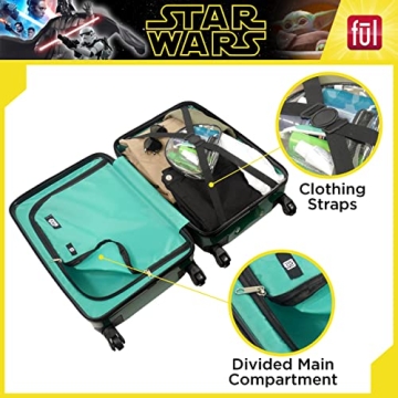 Star Wars Grogu Kids Rolling Luggage Hardshell Carry-On
