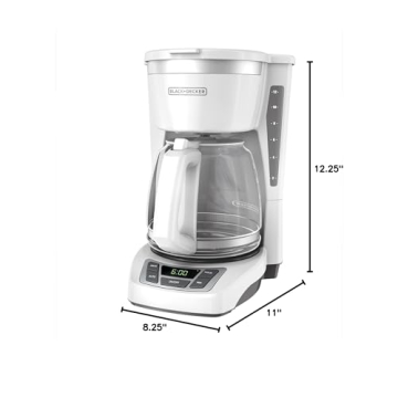 BLACK+DECKER 12-Cup Coffee Maker CM1160W with Timer