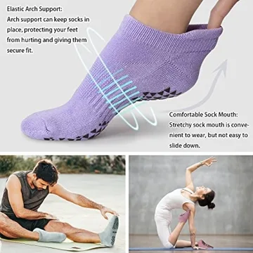 Hylaea Non Slip Socks for Yoga Pilates Yoga Comfort Grip