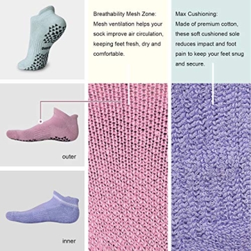 Hylaea Non Slip Socks for Yoga Pilates Yoga Comfort Grip