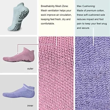 Hylaea Non Slip Socks for Yoga Pilates Yoga Comfort Grip
