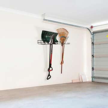 Heavy Duty Garage Tool Hanger, Shovels, Rakes, Brooms, Lawn Equipment, and More