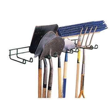 Heavy Duty Garage Tool Hanger, Shovels, Rakes, Brooms, Lawn Equipment, and More
