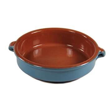 Mediterranean Blue Terra Cotta Cazuelas, Round - 4.5 Inch (4 Dishes)