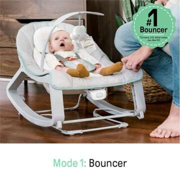 Ingenuity Keep Cozy 3-in-1 Grow with Me Vibrating Baby Bouncer, Seat & Infant to Toddler Rocker, Vib...