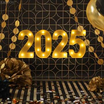 KatchOn, LED Light Up Numbers 2025-8.2 Inch, Light Up 2025 Sign | 2025 Number Light Up Sign for Happy Graduation Decorations 2025 | LED Graduation 2025 Sign for Graduation Party Supplies 2025