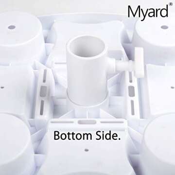 PayandPack Myard 15" Anti-UV Unbrella Table Tray Fits 1-1.5" Poles with 4 Drink Holders, 4 Snack Compartments, 4 Sunglasses Holes & 4 Phone Slots, Great for Beach, Patio, Garden, Swimming Pool (White)