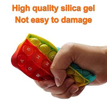 Proweber Alphabet Pop Fidget Toy Letters ABC Numbers Learning and Educational Toys Square Sensory Toys Popper Games Stress Relief Gifts for Kids 2 Packs Single Side(Uppercase and Lowercase Letters)