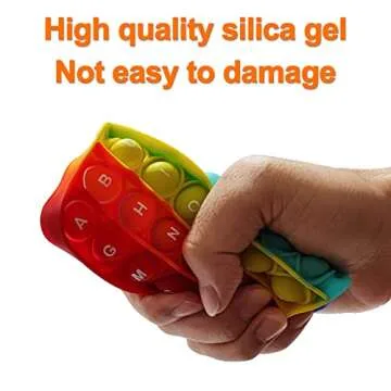 Proweber Alphabet Pop Fidget Toy Letters ABC Numbers Learning and Educational Toys Square Sensory Toys Popper Games Stress Relief Gifts for Kids 2 Packs Single Side(Uppercase and Lowercase Letters)