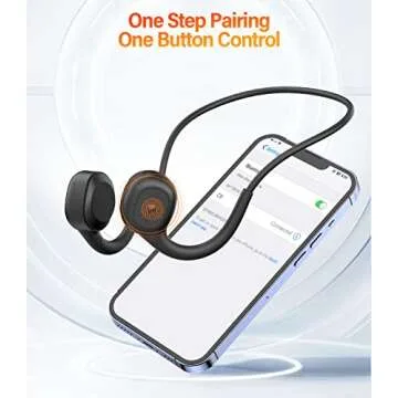 PTYOO Bone Conduction Headphones, Open-Ear Bluetooth 5.3 Headphones with Microphone, Sweat Resistant Sports Earbuds Wireless Earphone for Running Workout Cycling