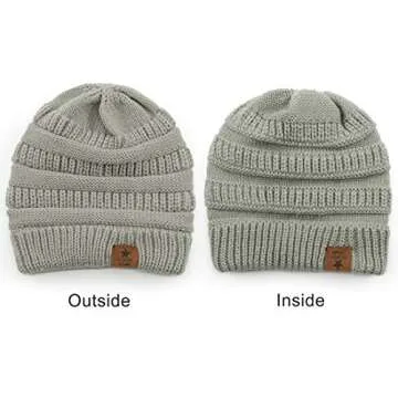 Durio Lovely Kids Baby Beanies for Boys Girls Soft Knitted Infant Toddler Winter Hat Warm Babies Caps for 0-2 Years 3 Pack Black & Black White & Navy