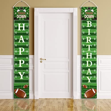 Batiyeer Football Birthday Porch Sign Banner for Sports Fans